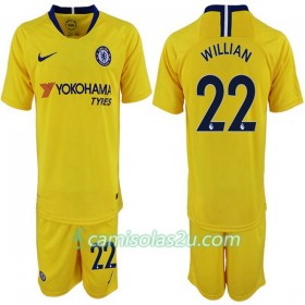 Camisolas de Futebol Chelsea Willian 22 Criança Equipamento Alternativa 2018/19 Manga Curta